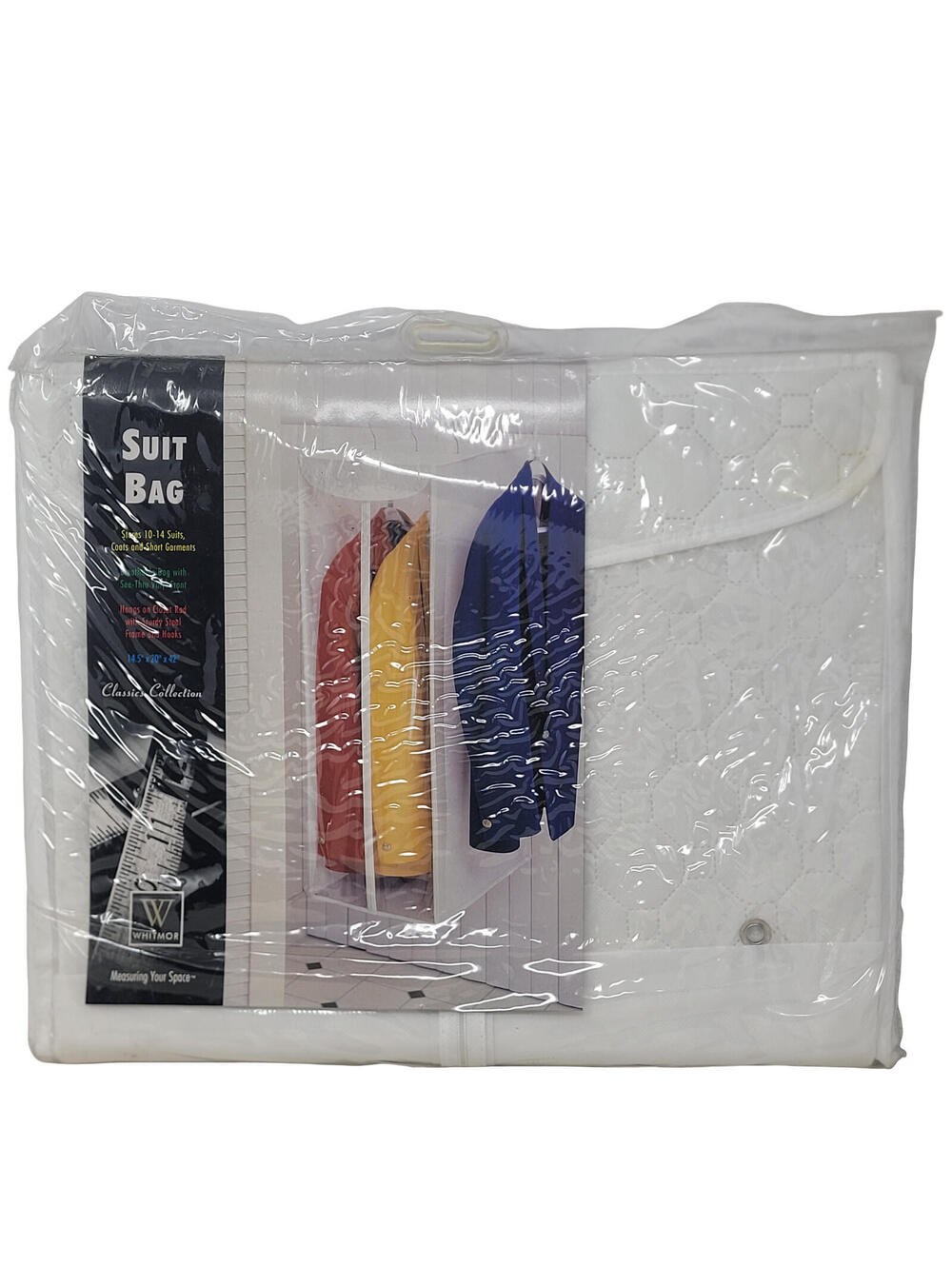 Whitmor Classic Collection Breathable Garment Suit Bag w/ Clear Front 14.5x20x42